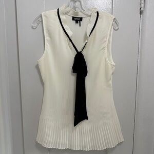 Pleated Tie Front Blouse